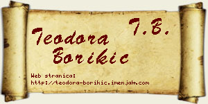Teodora Borikić vizit kartica